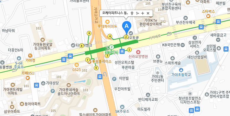 오케이피트니스 지도(부산 부산진구 가야대로 561 2층)